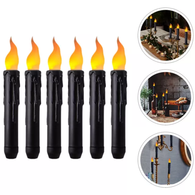 6 pz candele coniche senza fiamma candele elettriche a batteria decorazioni per feste 2
