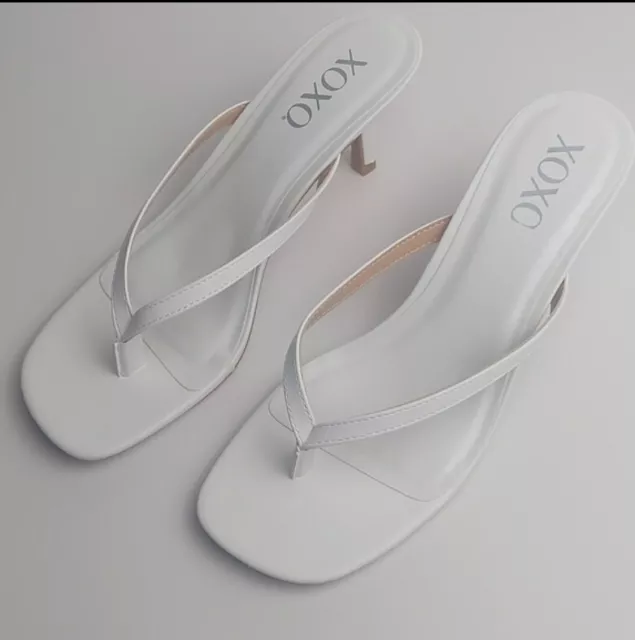 XOXO Women's Gem Heels Shoes White Summer Size 9M