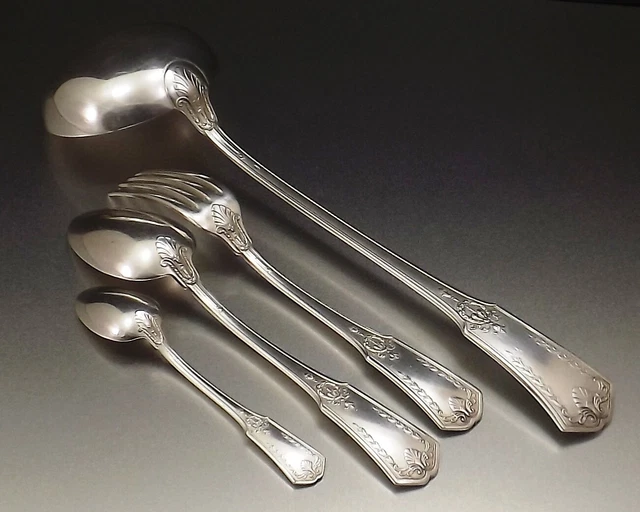 Sfam Chambly Mod Sans Gene Menagere Style Empire 37 Pieces En Metal Argente 1960