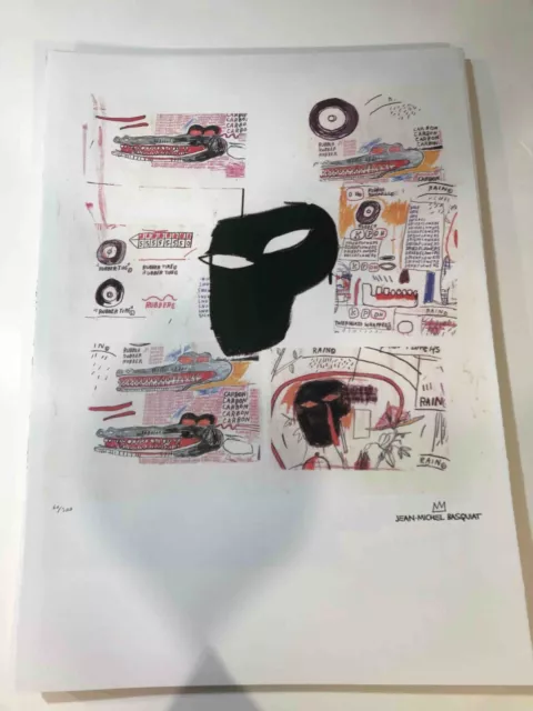 Jean Michel Basquiat litografía fuera de conjunto cm 50x70 con certificado