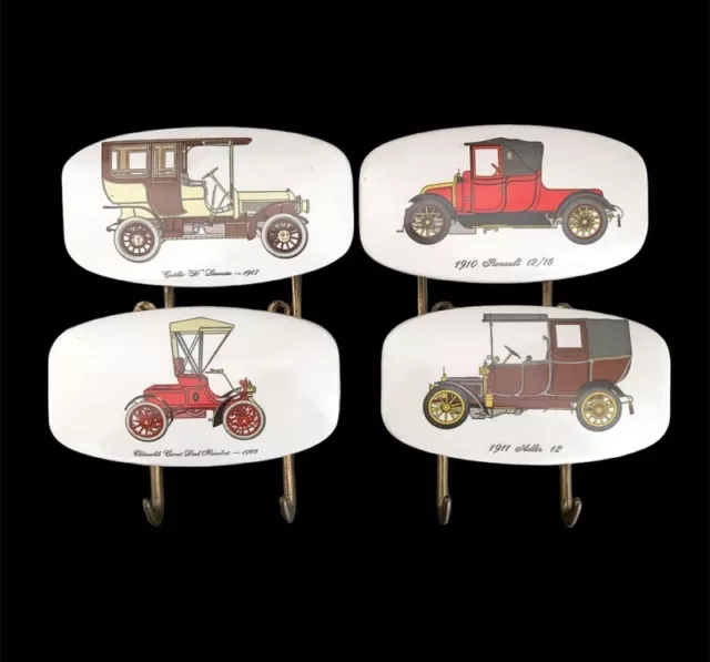 Attaccapanni Appendiabiti  Vintage In Ottone decorata Auto D’epoca