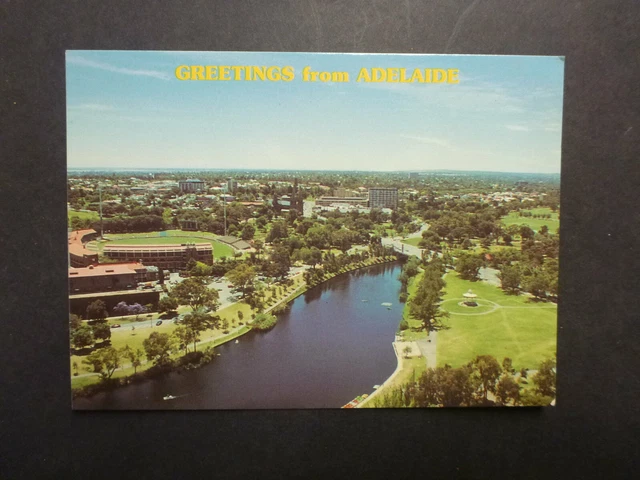 Retro Australian Postcard- Torrens River, Adelaide, Sa Aerial View