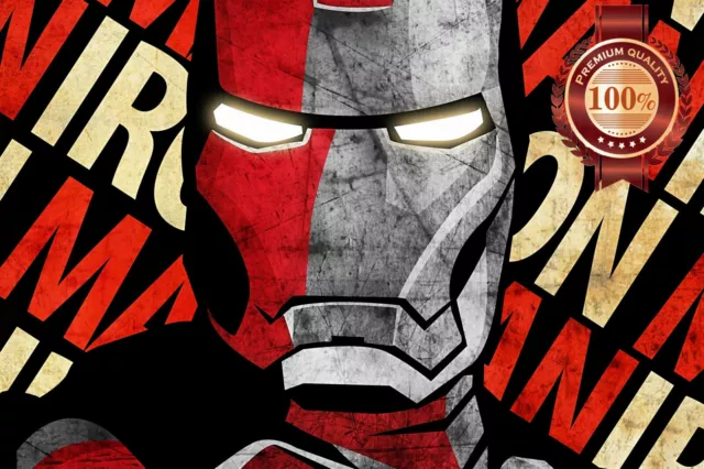 Large Ironman Iron Man Design Marvel Background Movie Home Wall Art Print Poster
