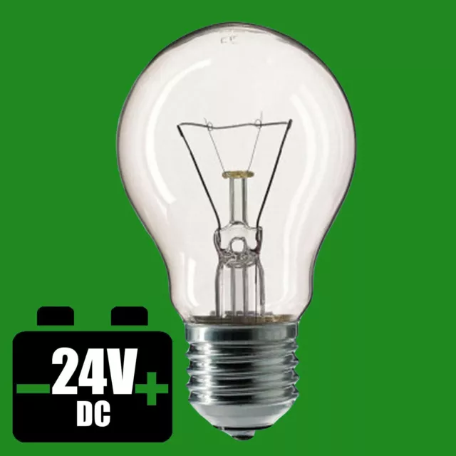 12x 40W 24V Low Voltage GLS Clear Dimmable ES E27 Edison Screw Light Bulb Lamp