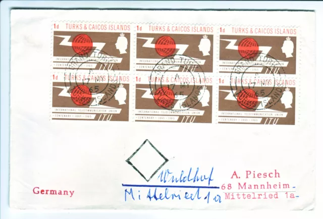 TURKS & CAICOS ISLANDS   Brief  cover  lettre  1965  UIT