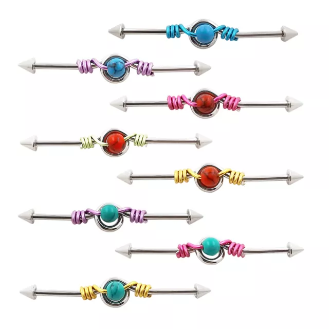16G Arrow Cartilage Surgical Steel Ear Industrial Barbell Piercing Jewelry 38mm