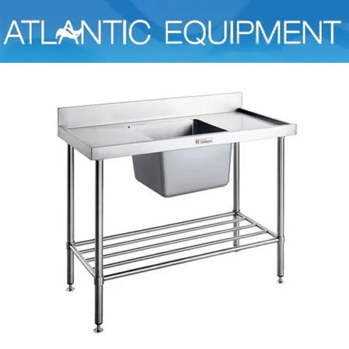 Simply Stainless SS05.1800.C/L/R Single Sink Bench (600 Series) - 1800mm