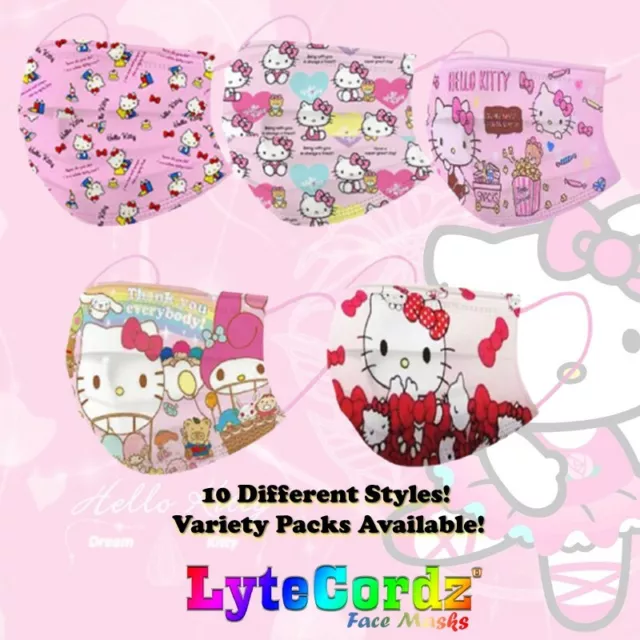 Protective 3 Ply Face Mask Disposable - Adult Size - Hello Kitty Designs