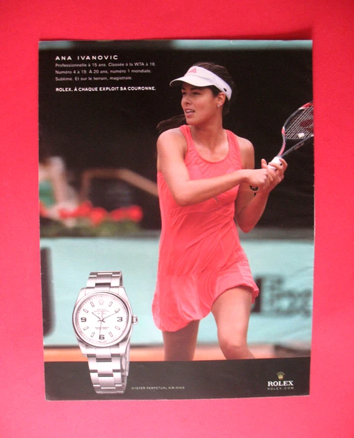 Publicite De Presse Rolex Montre Oyster Perpetual Tennis Ana Ivanovic Ad 2008