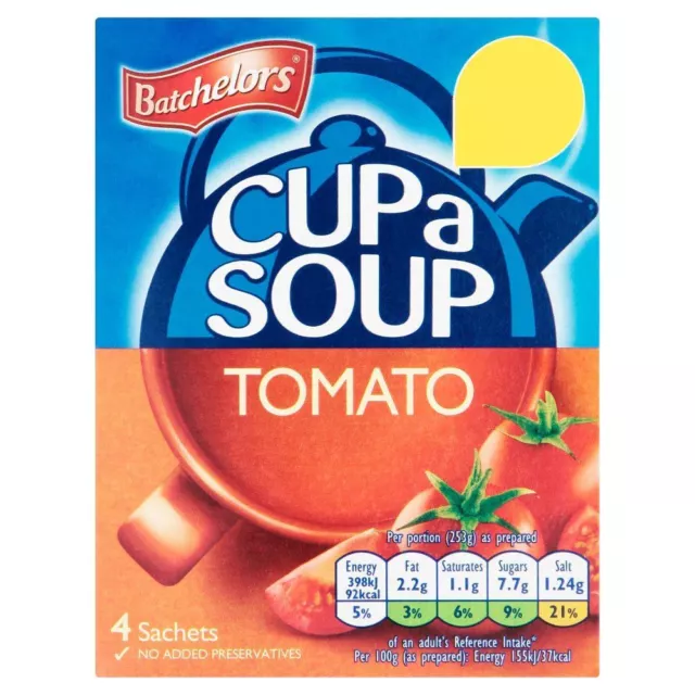 Batchelors - Soupe en sachet Cup A Soup - tomate - lot de 2 boîtes de 93 g