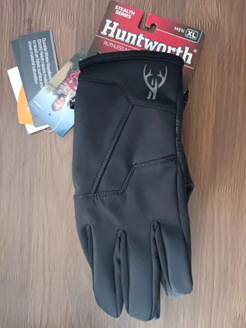 Huntworth Stealth Series 1199-BK Men’s Black Hunting Gloves Men XL