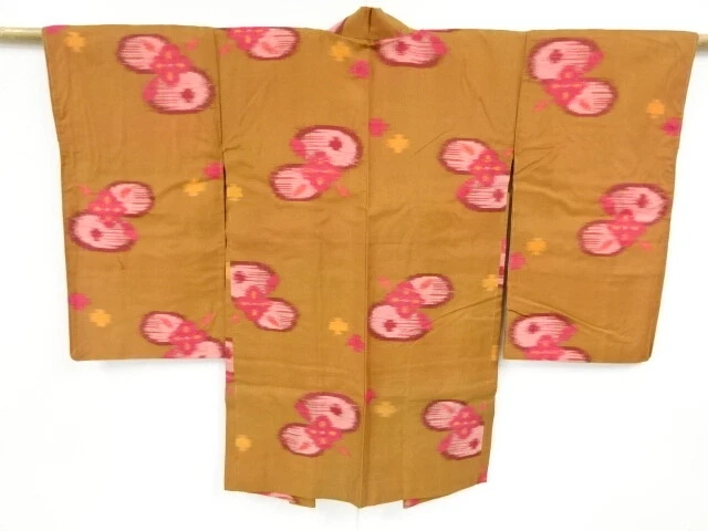 36612# Japanese Kimono / Antique Haori / Woven Abstract Flowers