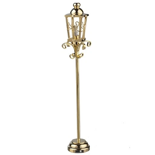 Dollhouse Miniature Victorian Brass Post LED Light/Lamp  -- 1:12 Scale