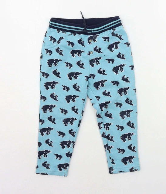 Lupilu Girls Blue Geometric Cotton Jogger Trousers Size 2-3 Years  Regular Zip -