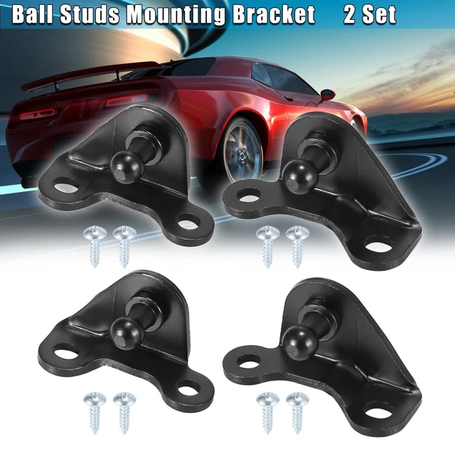 2 Set Black Car Ball Studs Mounting Brackets for Gas Struts Shocks 55x28x21mm