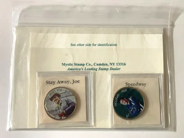 2 E Presley Movie Coin Collection Colorized Half $ Speedway Star Away, Joe
