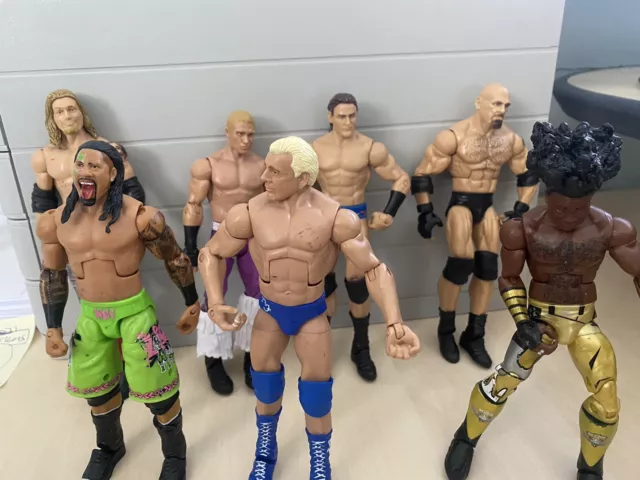 Bundle Vintage WWE WWF Mattel Wrestling Action Figures Ric Flair Edge Jimmy Uso