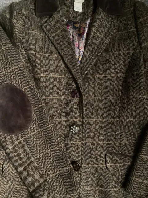 Brown Tweed Jacket By Monsoon Age 9/10