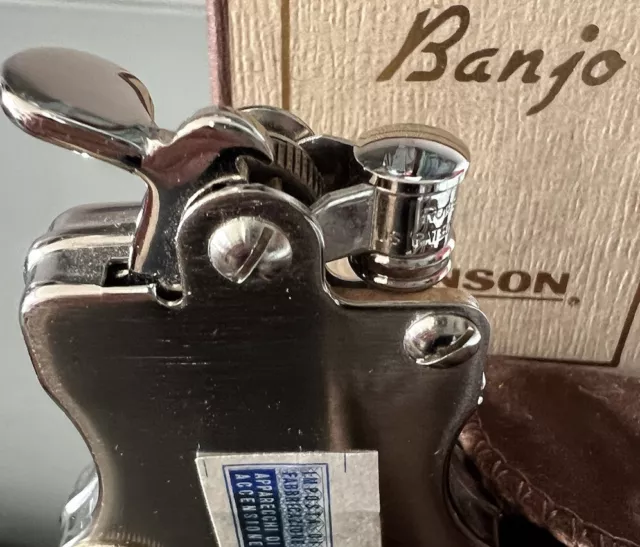 RONSON accendino BANJO a benzina funziona mai usato SCATOLA E GARANZIA vintage