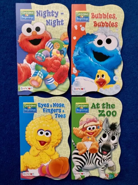 4 Sesame Street Beginnings Baby Toddler Board Books Nighty-Night Bubble Elmo LOT