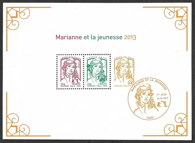 Kleinbogenblock 2013 Nr. 133 Neue Frankreich-Briefmarken – „Marianne und...