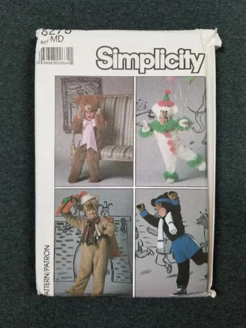 Simplicity Pattern #8275 ~ Teddy Bear Costume Jumpsuit ~ Adult Medium ~ FF/UC
