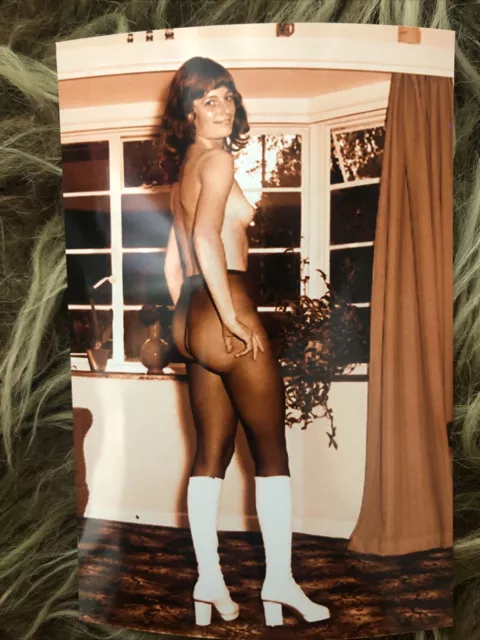 Fotoabzug Erotik, Sexy Frau In Unterwäsche von 1980, Pin-Up