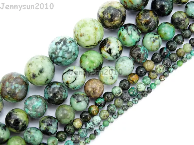 Natural African Turquoise Gemstone Round Beads 16'' 2mm 3mm 4mm 6mm 8mm 10mm