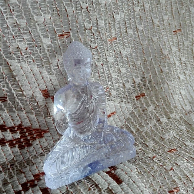 Mini Transparent Lord Buddha Statue Meditative Figurine Home Decor Dashboard 2