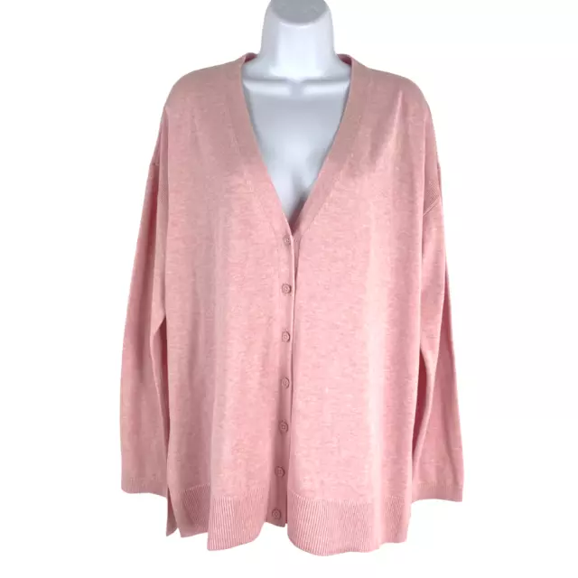 Talbots Cardigan Sweater Women's Large Pink Cotton Rayon NWT CJ-1329
