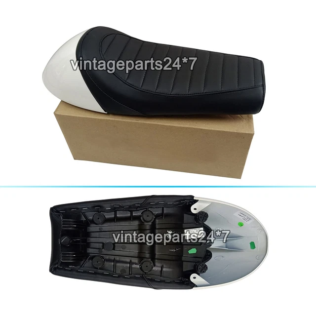 ROYAL ENFIELD GT & Interceptor 650 Black Single Seat Cover With White