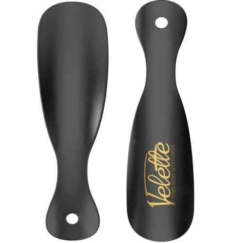 Velette Metal Shoe Horn 2 Pack - 7.5" Long Black Shoe Horns- Top Quality Stai...