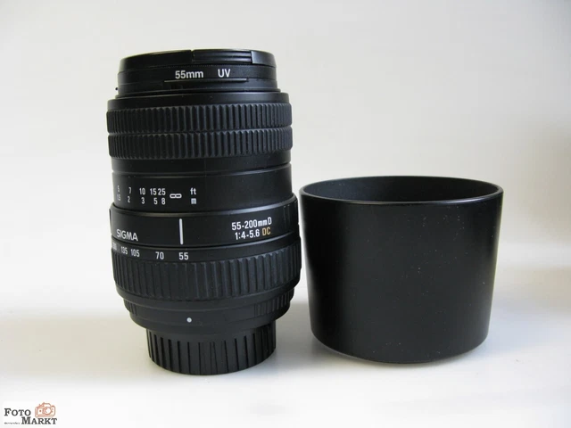 Sigma Zoom-Objektiv fuer DSLR-Kamera Nikon AF Tele 55-200 mm 1:4-5,6 DC