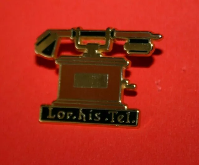 Pin's lapel pin enamel pins LOR. HIS. TEL. Téléphone ancien Old Phone  ZAMAC