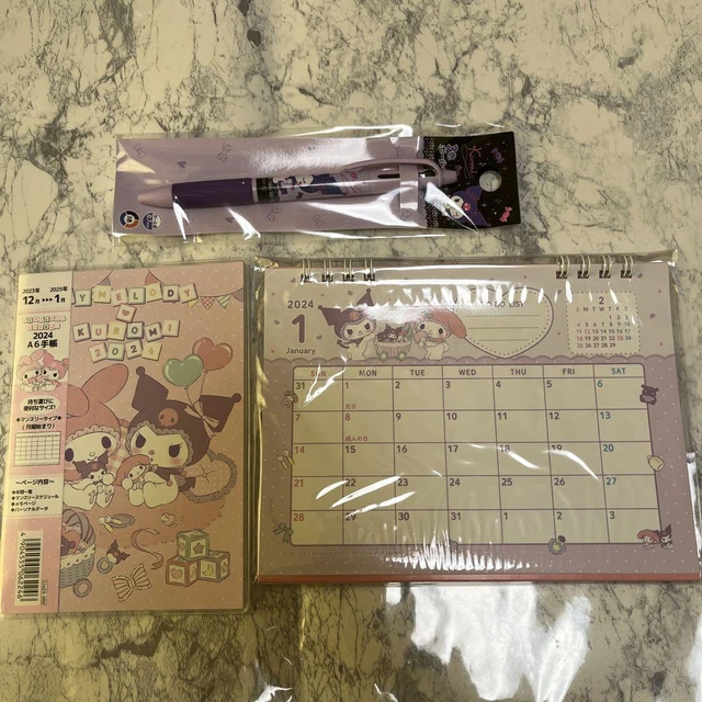 KUROMI 2024 CALENDAR Schedule Book Color Ballpoint Pen Set 49.30