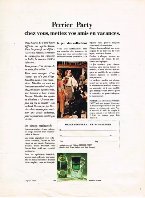 PUBLICITE ADVERTISING 034   1965   PERRIER PARTY  eau minérale