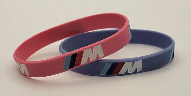 Lot De 2 Bracelets Silicone BMW - Couleur Gris Et Bleu Ciel - Neuf Avec étiquettes