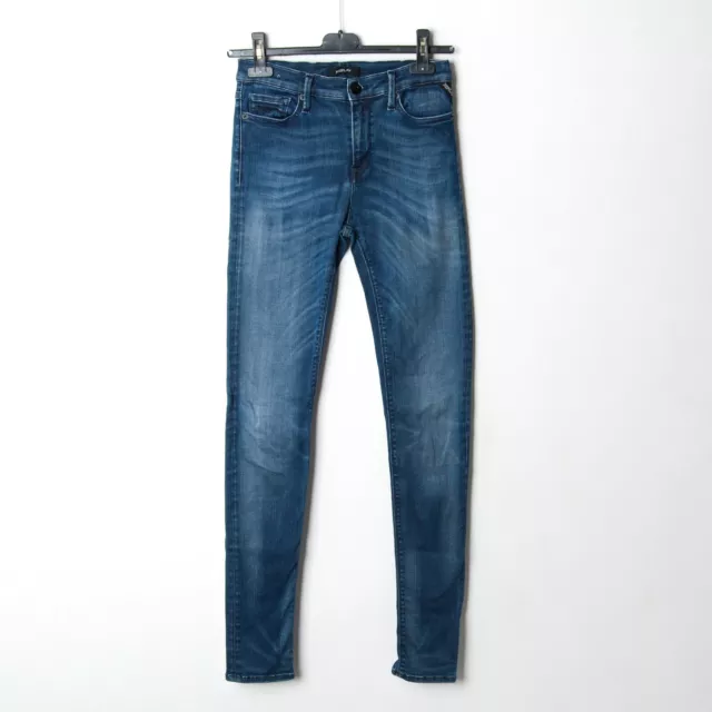 Replay Joi Donna W29 L32 Navy Jeans Skinny Medio Rise Pantaloni Elasticizzato