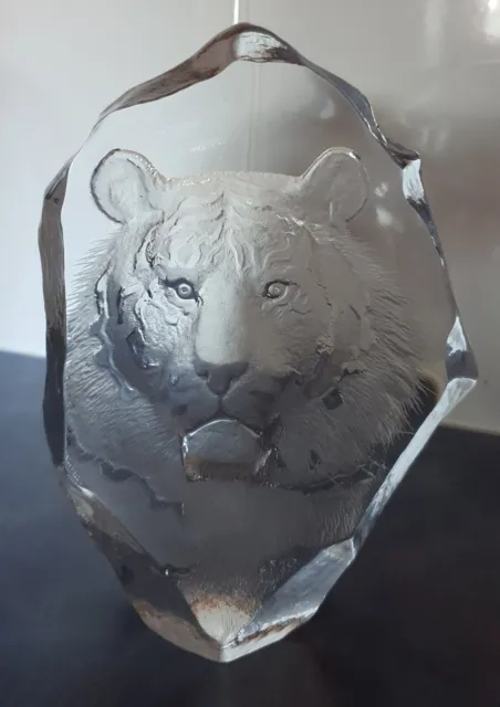 Mats Jonasson Crystal Tiger Sculpture