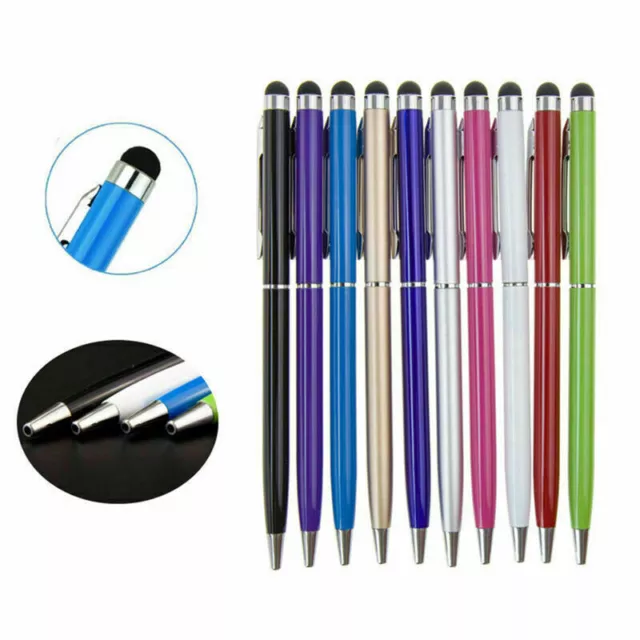 10x 2in1 Touchscreen Ballpoint stylus Pen For iPhone iPad Samsung Tablet Android