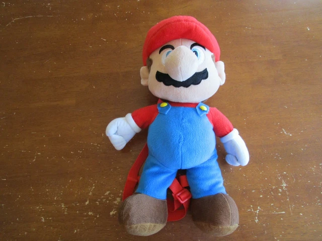 18" Super Mario Plush Backpack Back Zipper Pocket Nintendo 2018 Great Condition