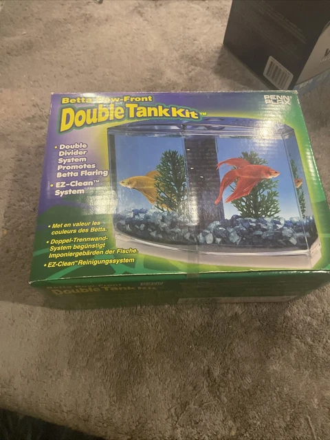 BETTA BOW FRONT DUAL TANK KIT Fish Betta Aquarium New Open Box Penn Plax .5 Gal