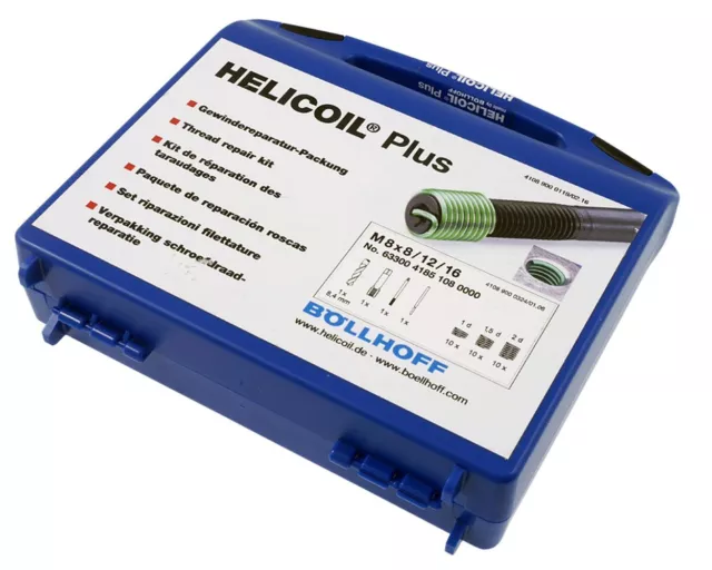 HeliCoil plus M 8 x 1,25 - Réparation SET pente 1.25 par 10 inserts filetés