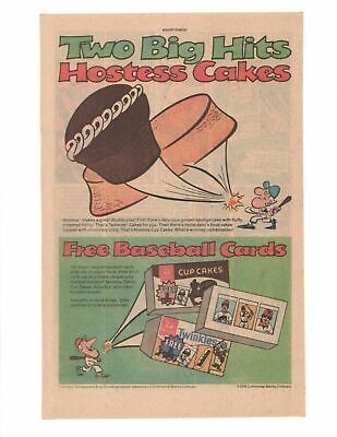 1979 Hostess Twinkies, Cup Cakes Baseball Card Print Snack Food Ad - 2 Big Hits