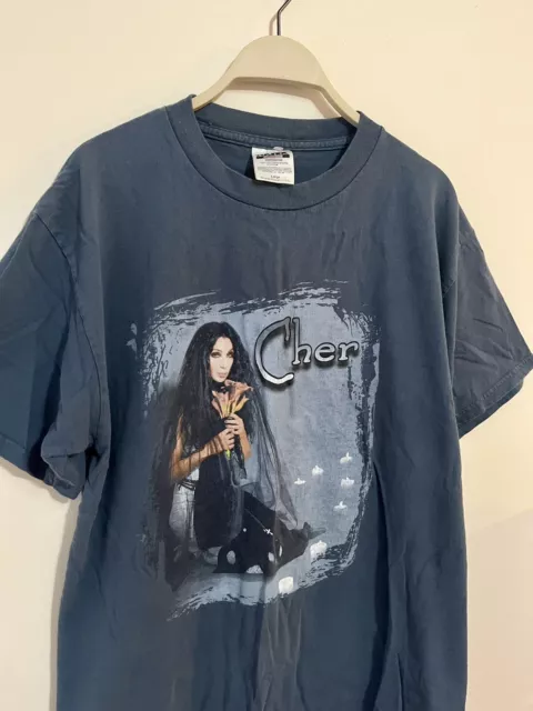 Vintage 1999 Cher Do You Believe Tour T-shirt Concert L 90s Pop Music Tee Blue 3