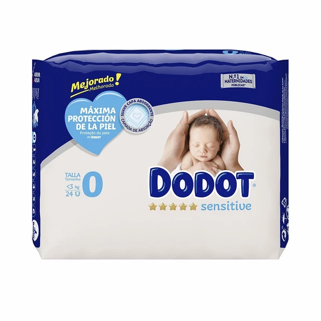 Bebé y Niños Dodot unisex DODOT SENSITIVE RN T0 pañales menos 3 kg 24 u
