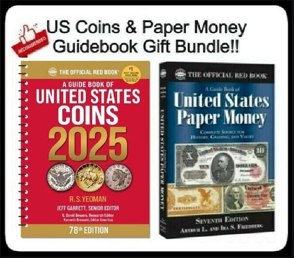 2025 OFFICIAL RED Book Guide US Coins SPIRAL & US Paper Money 7th Ed