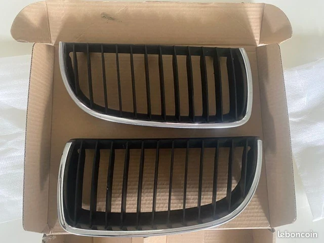 2  grilles,  calandre noire   contour chrome BMW SERIE 3 E90 E91 PH.1 2005-2008