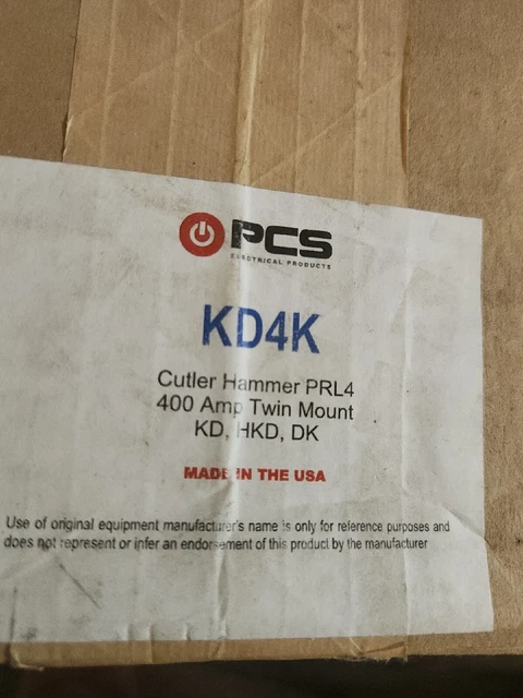 EATON KPRL4KDT  Type: DK, KD, KDB, HKD, KDC MOUNTING HARDWARE TWIN NEW
