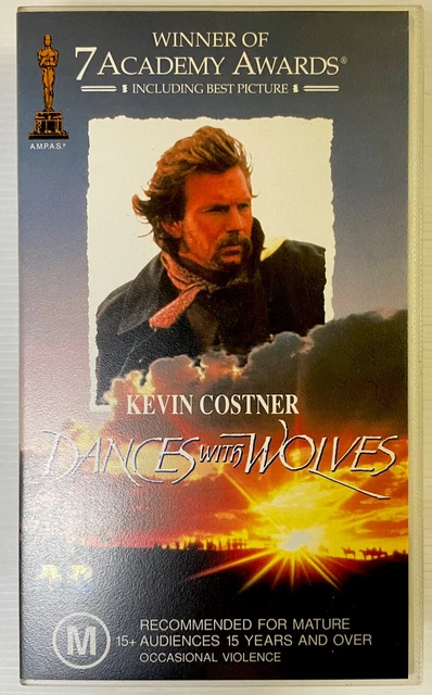 Dances With Wolves VHS Kevin Costner Video Cassette Tape Clear Small Box PAL M15